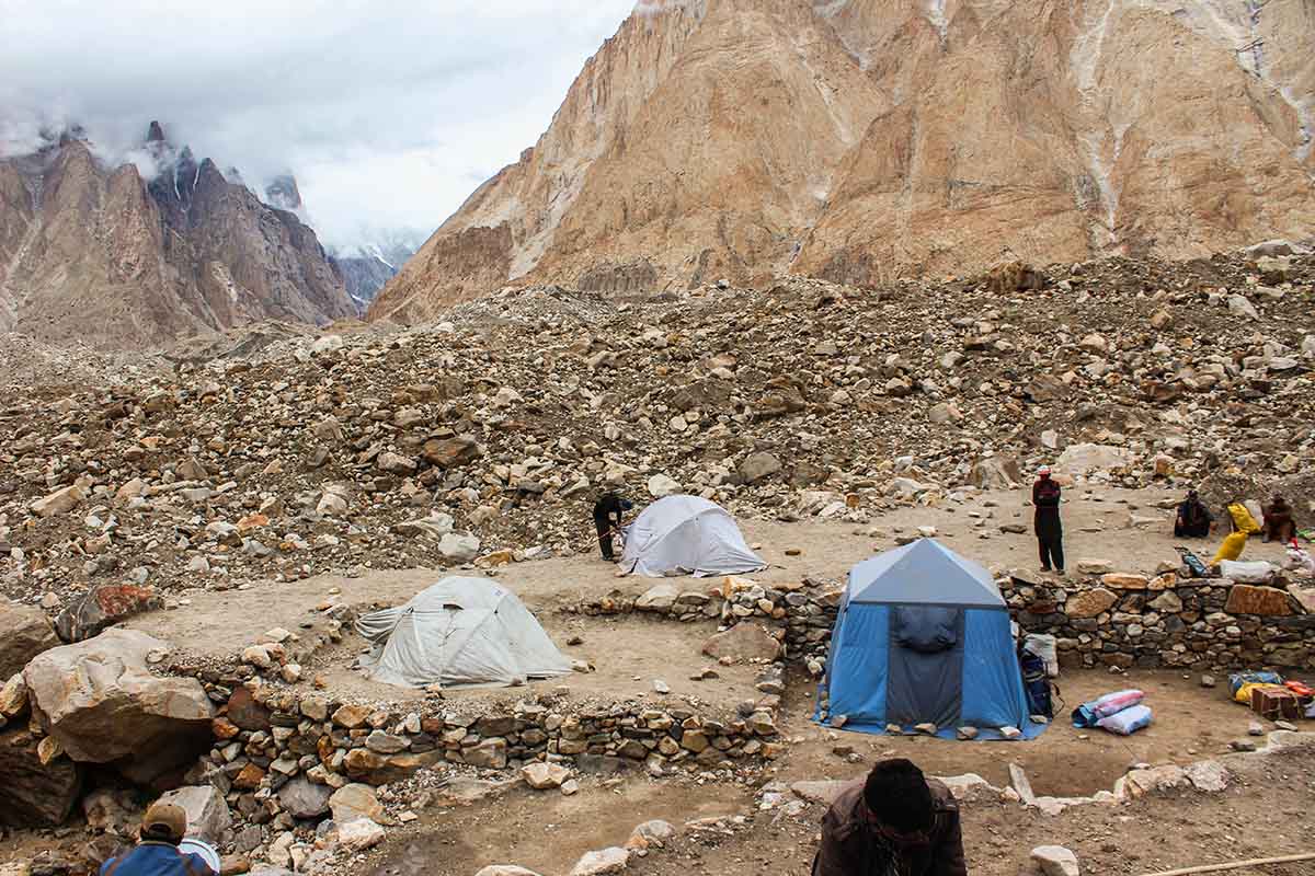 Khoburse camp during descent on the Baltoro Glacier, K2 Base Camp Trek