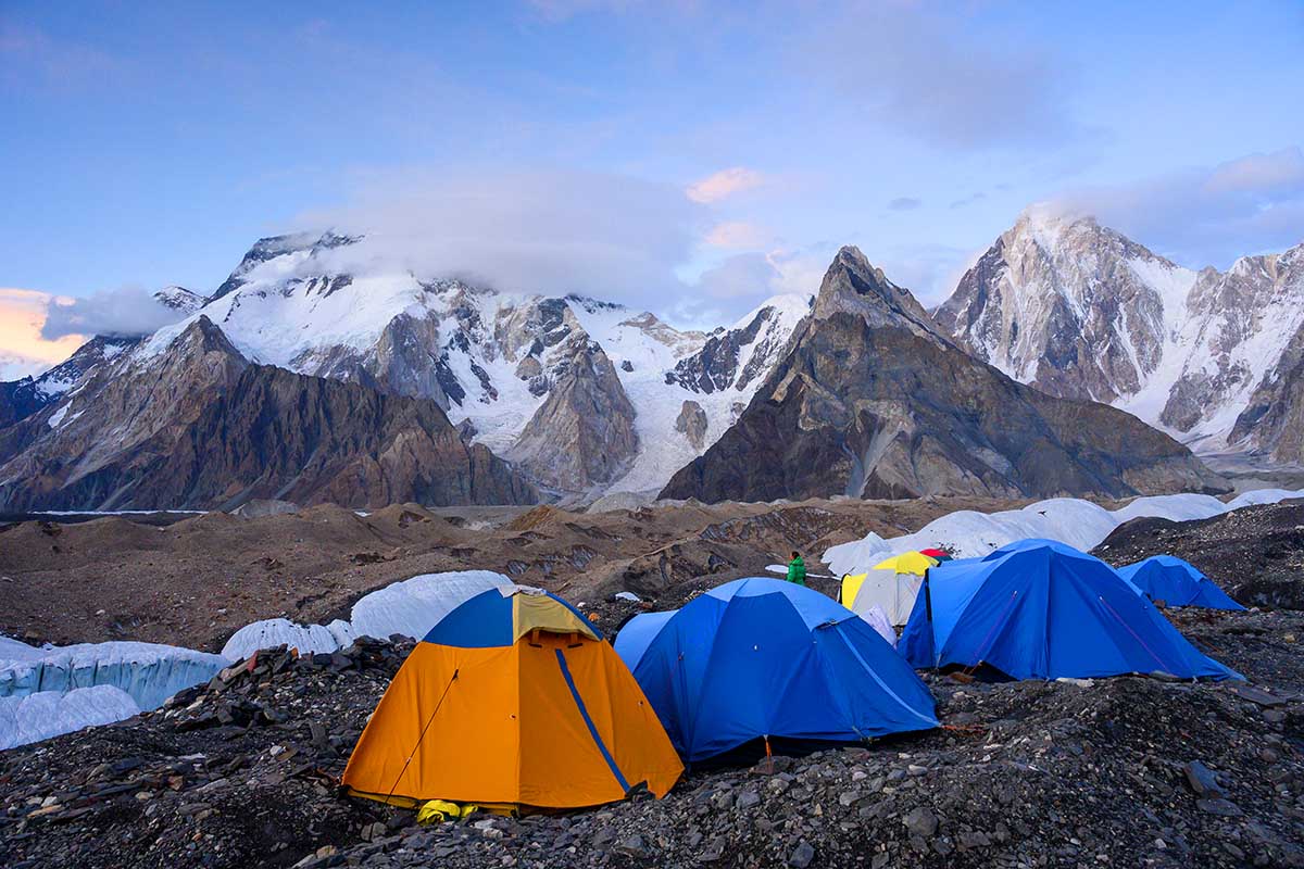 Concordia campsite – Throne Room of the Mountain Gods, with K2 in view